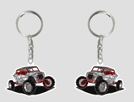 "WHITE RZR" KEYCHAIN