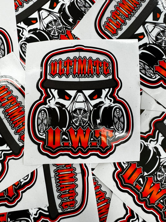 “UWT ORANGE SKULL” STICKER